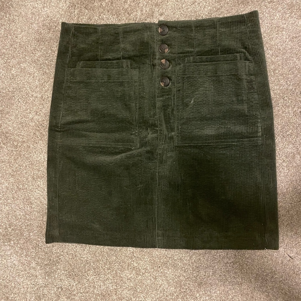 Arula Green Corduroy Skirt